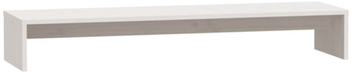 vidaXL - Monitorstandaard - 100x27x15 - cm - massief - grenenhout - wit