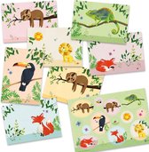 Dieren wenskaarten met sluitzegels | Set van 7  | Lieve dieren | Illu-Straver