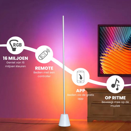 HappyLEDS RGB Vloerlamp Moderne Vloerlamp Staande Lamp Woonkamer