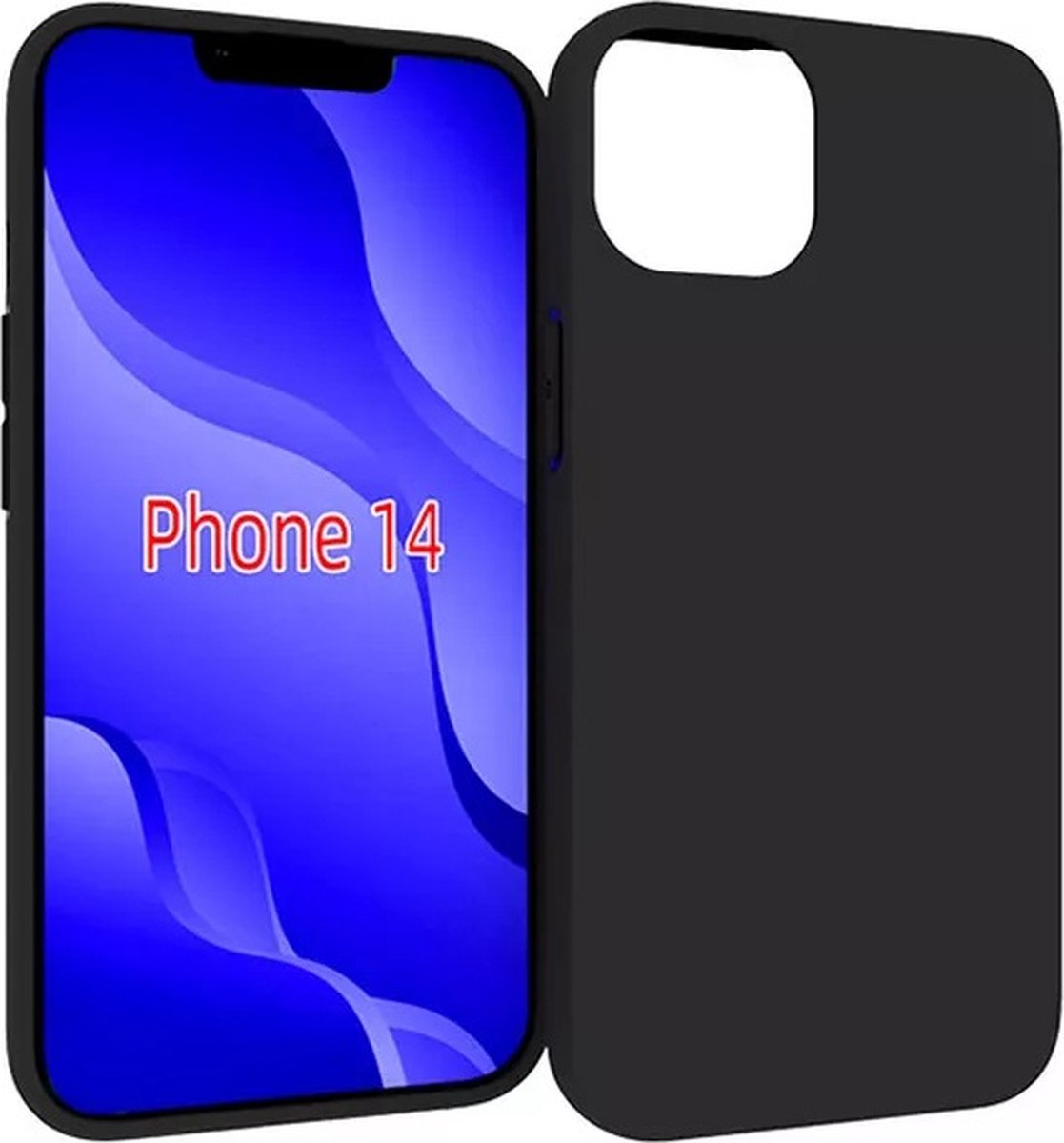 Geschikt voor iPhone 14 Hoesje - Zwart Siliconen Case