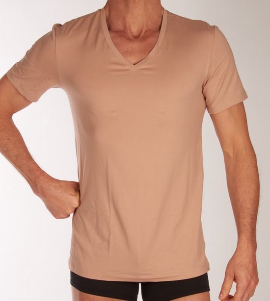 Hanro Cotton Superior T-shirt V-hals - Peau - 073089-1216 - L