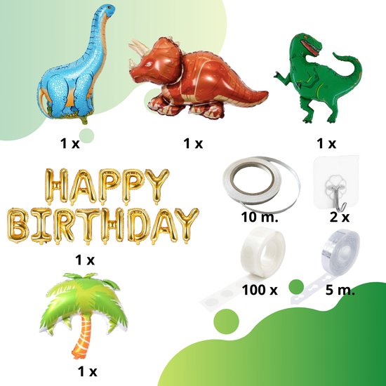 Ballonnenboog Dino - 101 ballonnen - incl. ophanghaakjes - Dinosaurus boog - Jungle - BIEK20 - Ballonboog - Verjaardag versiering - Feestartikel - Kinderfeest- Party decoratie - - BIEK20
