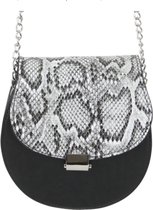 Schoudertas Schouderprint - Grijs - Stijlvolle Schoudertas - Crossbody Snake - 17 X 15 CM - Zilveren Schouder Ketting