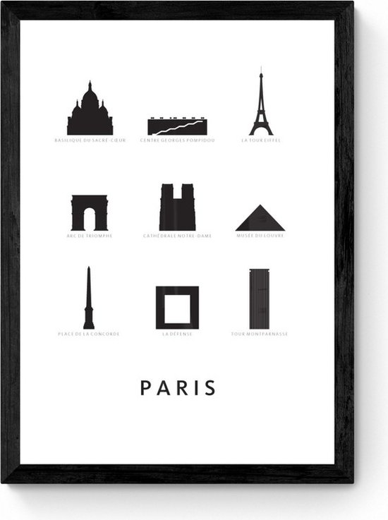 Paris - Architectuur Poster - Ingelijst