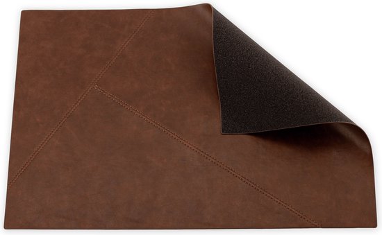 Brute Strength Vierkante Leren Onderzetters Set Van 10 Stuks Cognac Onderzetters Onderzetters Van Leer