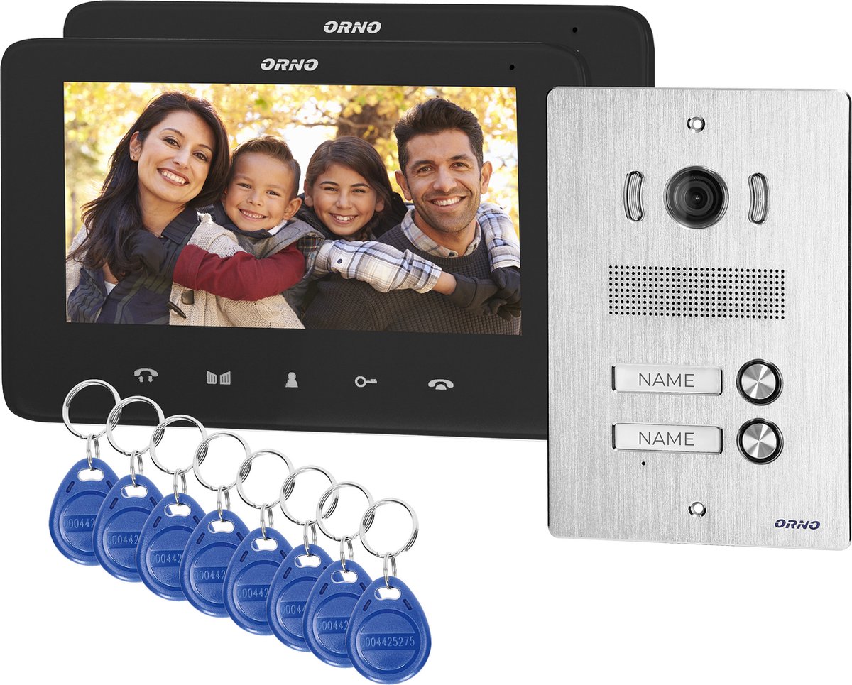 Video-deurtelefoonset voor twee gezinnen handset gratis met multicolor- 7