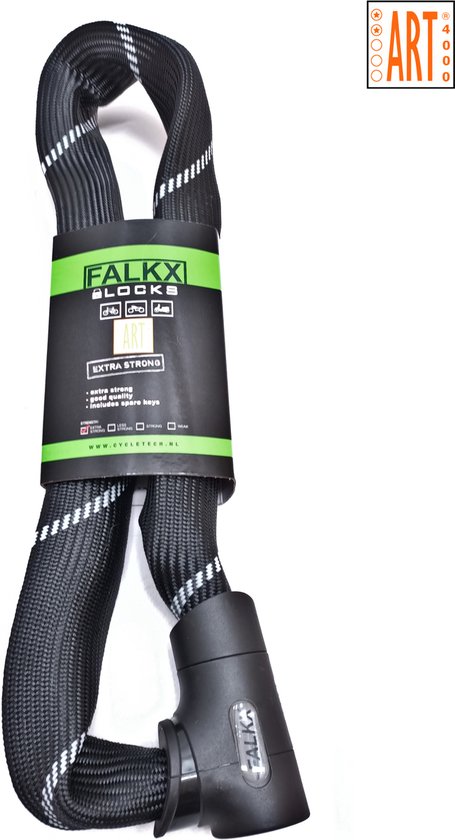 FALKX ART** antivol à chaîne deluxe (équipé d'une tête de verrouillage de luxe) maillons de 8,3 mm 90 cm