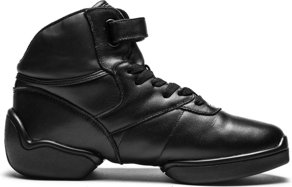 Dames Danssneakers | Rumpf 1500 | Splitzool | Zumba Schoenen Unisex | Zwart Leer | Maat 41 (7,5)