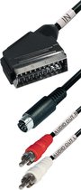 S-VHS en Tulp 2x RCA (m) naar Scart (m) kabel / zwart - 20 meter