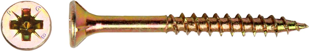 PGB-FASTENERS | Spaanplaatschroef VZK-Z Ø 6,0x160 ZnGeel | 100 st