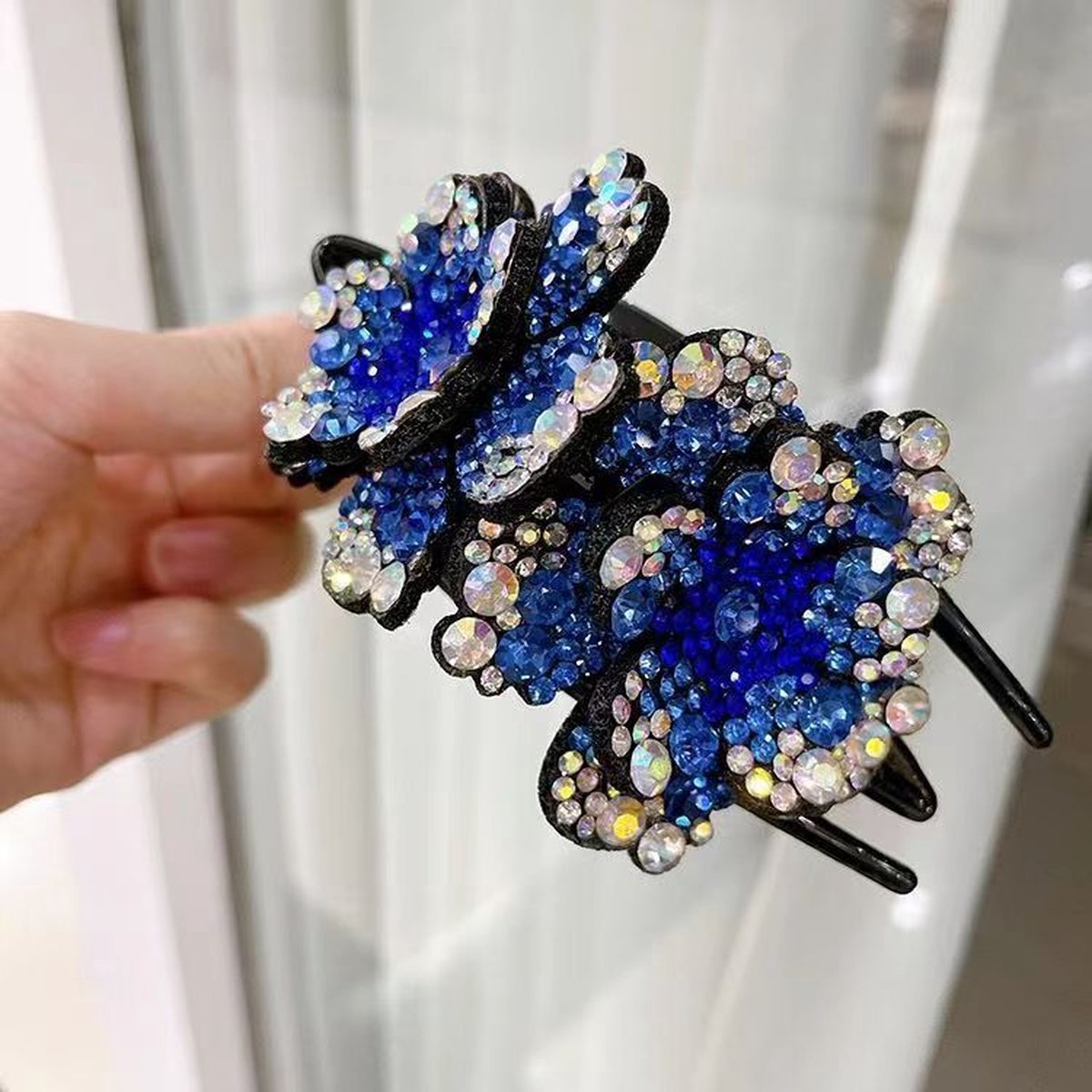 Haarclip - Haarklem - Haarsieraad - Haarspeld - Haar accessoires - Dames - Blauw - 8 cm - Luxe - Cadeau Tip