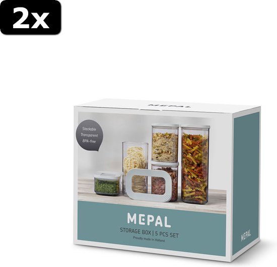 Mepal Modula Opbergdoos Set - 9 Stuks, Wit