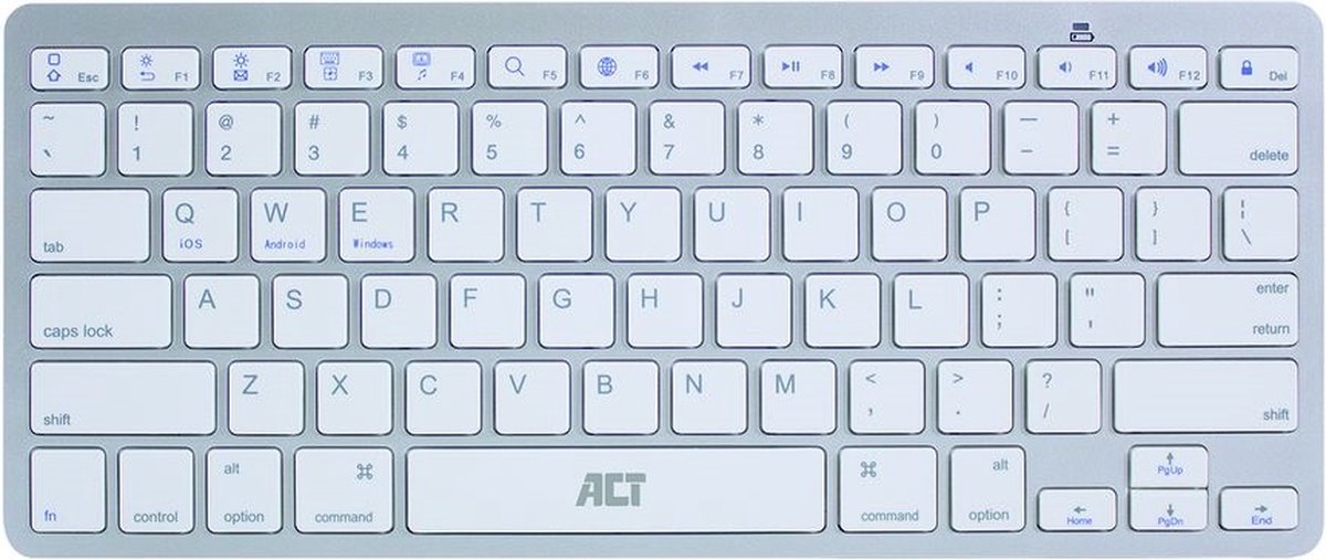 ACT AC5600 Draadloos Multimedia Toetsenbord Bluetooth | Qwerty/US layout | iOS - MAC OS - Android - Windows | Portable | Wit