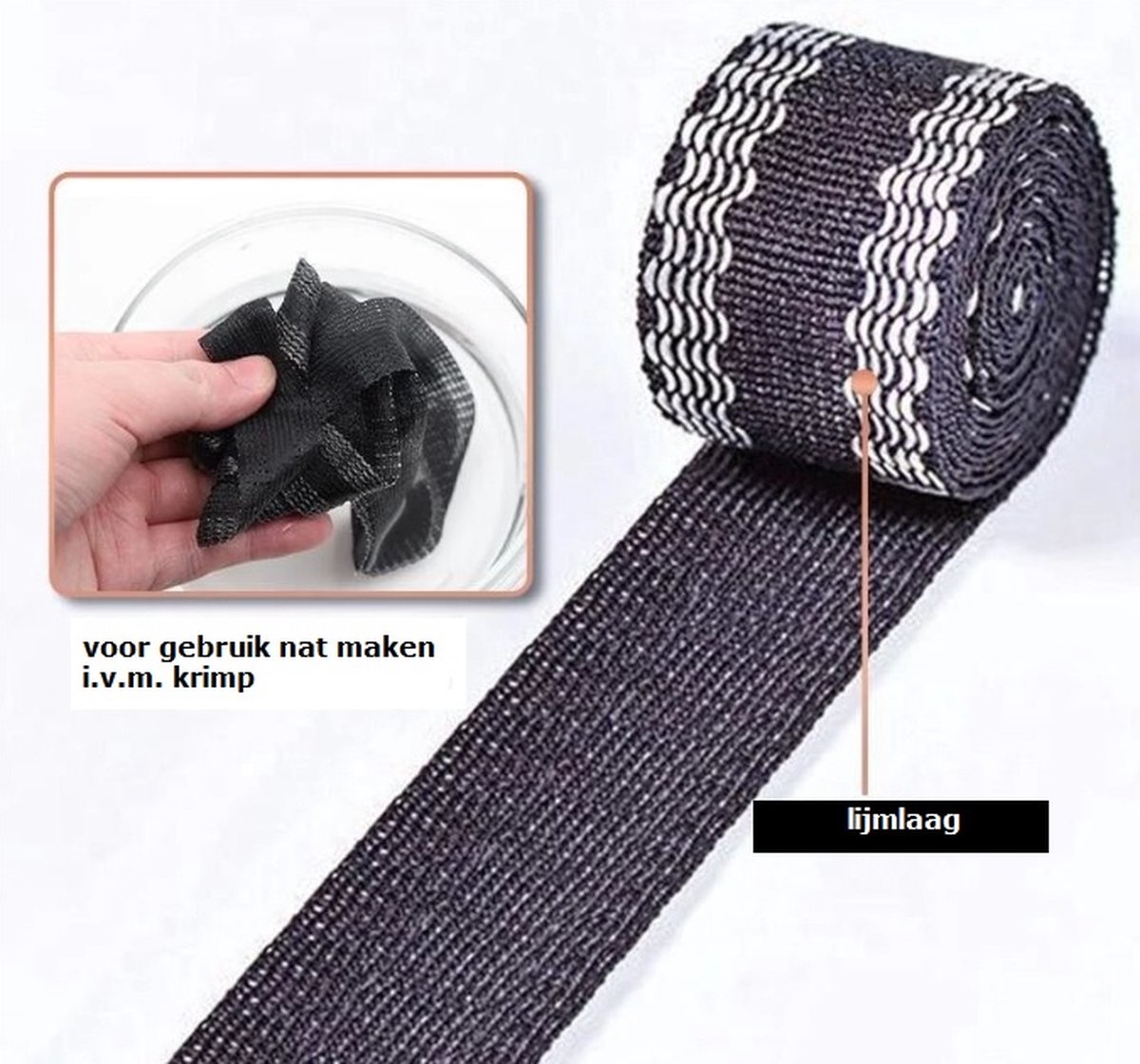 Strijkband Zwart - 3 meter - zelf eenvoudig een broek korter maken -  zoomband -... | bol.com