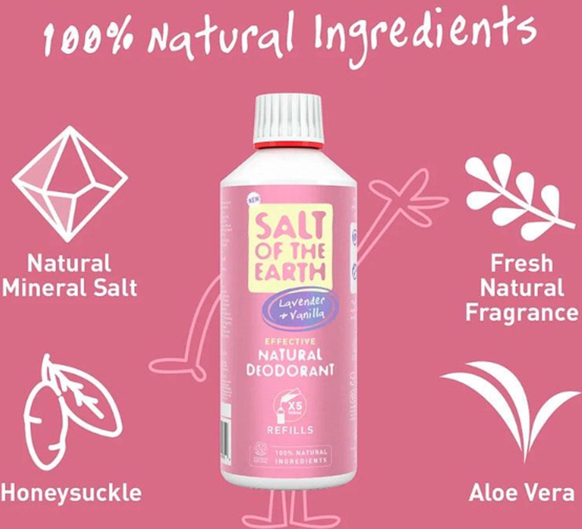 Salt of The Earth Lavender Vanilla Deodorant Refill 500ml