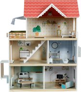 Mini Matters Toys - Klassiek Houten Poppenhuis 63,5 x 31 x 80 cm