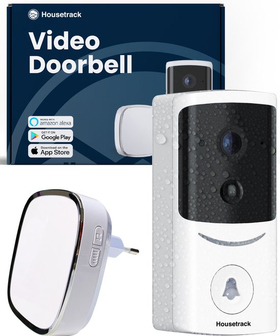 Housetrack Video Deurbel met Camera en Wifi - 1080p Deurbel Draadloos - Videodeurbel Batterij - Waterdicht Deurbel Camera - Doorbell met App