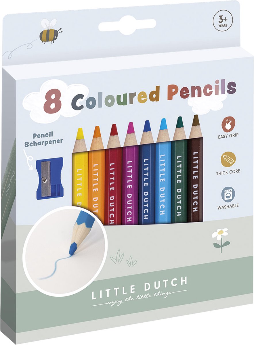 Little Dutch kleurpotloden - inclusief slijper - creatief speelgoed