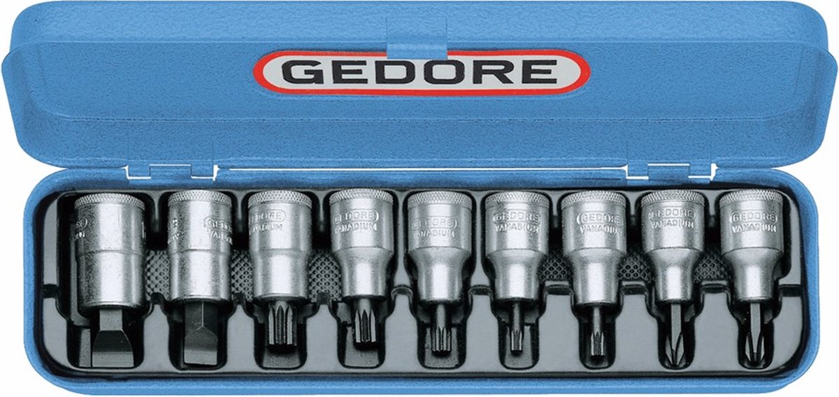 GEDORE INX 19 PM Dopsleutel-schroevendraaierset 1/2 9-dlg IS-PH-XZN (1pc)