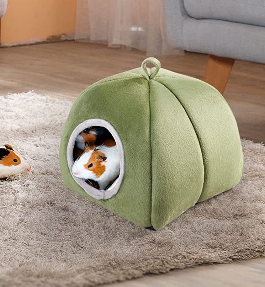 Djowyh Cavia Bed, Huisdierbed, Houten Cavia Bed met Trappen, Chinchilla