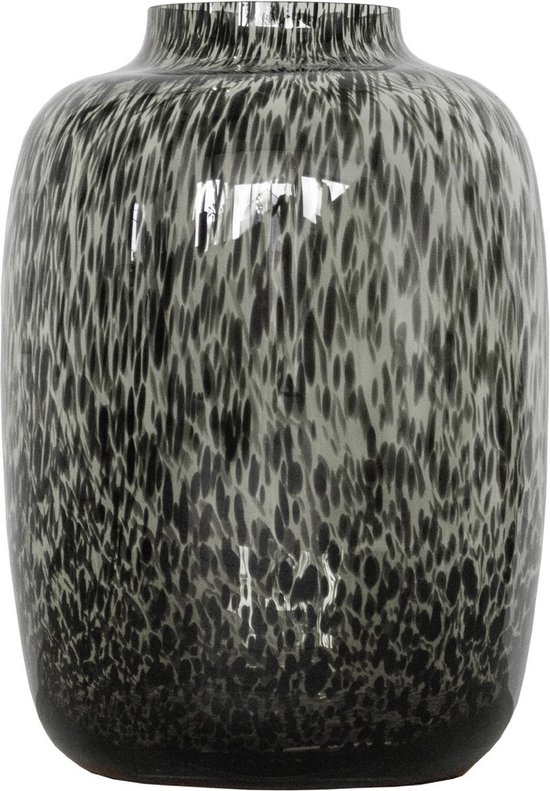 Vase the world Kara M grey cheetah - 25 x H35cm - vaas - vazen - decoratie - wonen - home - homedecoration - accessoire - bloemenvaas - bloemen - cheetah - boeket - leopard - inspiratie - grey - grijs