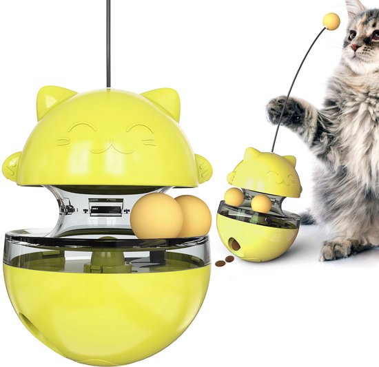 BAERTMY Kattenspeelgoed voor binnen, spel, kat, kittens, interactief, hangende deur, speelgoed voor katten, spelletjes met veren voor huiskatten (4 stuks