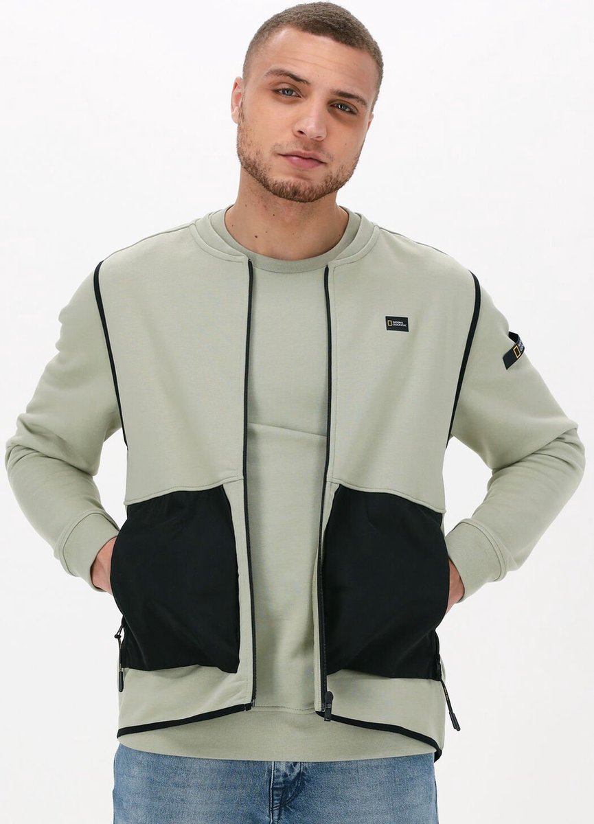 National Geographic Hybrid Sweat Vest Jassen Heren - Zomerjas - Groen - Maat L