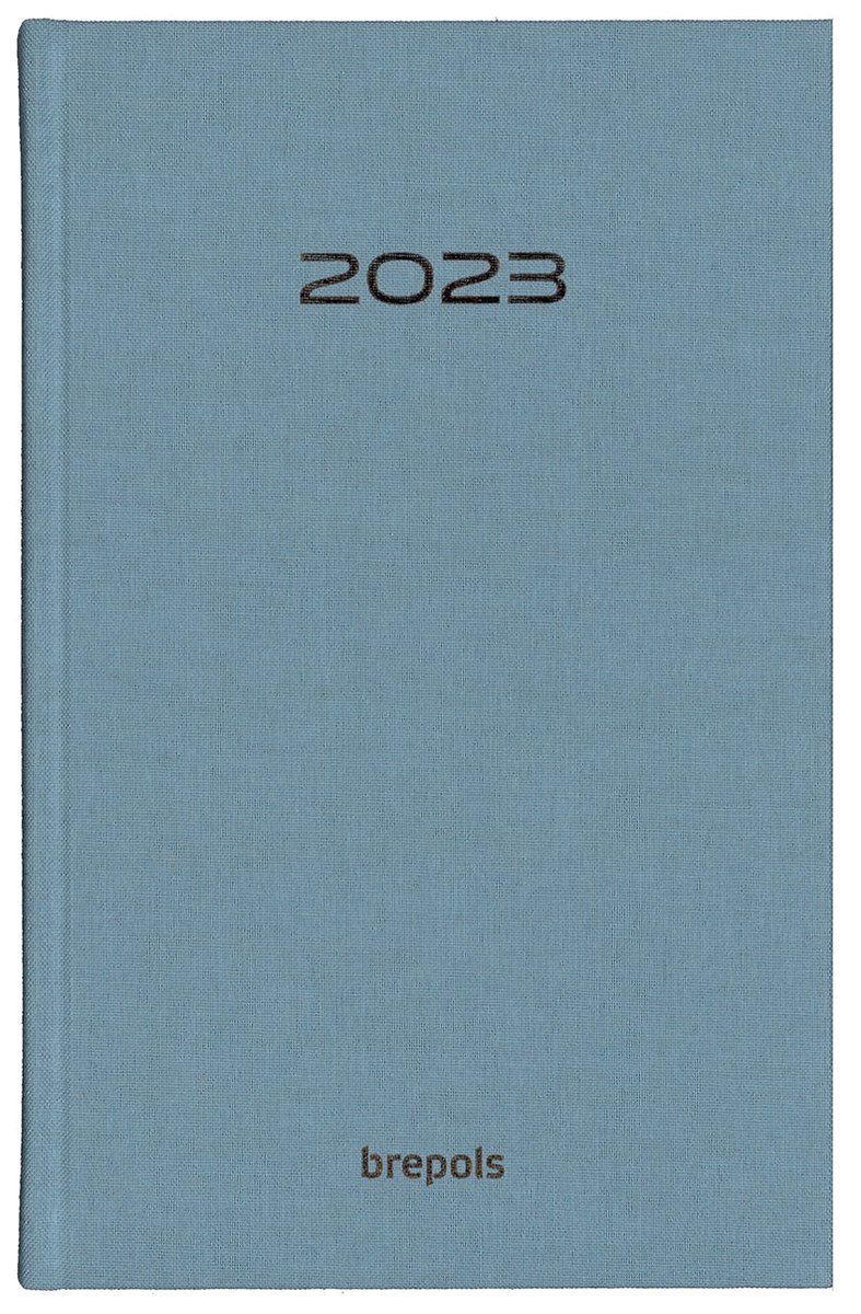 Brepols - Agenda 2023 - Saturnus luxe- Nature - 1 d/ 1 p - 13,3 x 20,8 cm - Blauw