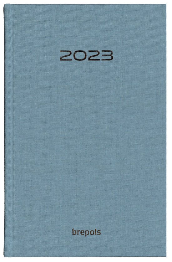 Brepols - agenda 2023 - saturnus luxe- nature - 1 d/ 1 p - 13,3 x 20,8 cm - blauw - lichtblauw