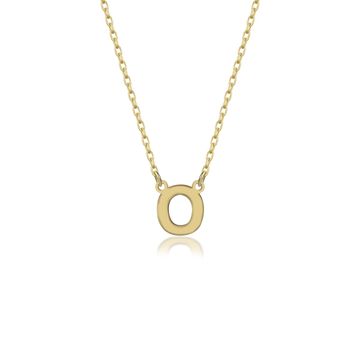 Letter O Initial Gold Plated Ketting Zilver (925 sterling) Trendy Minimalistisch Combi Bedel Goudkleurig Dames Meisje | Cadeau Voor Vrouw