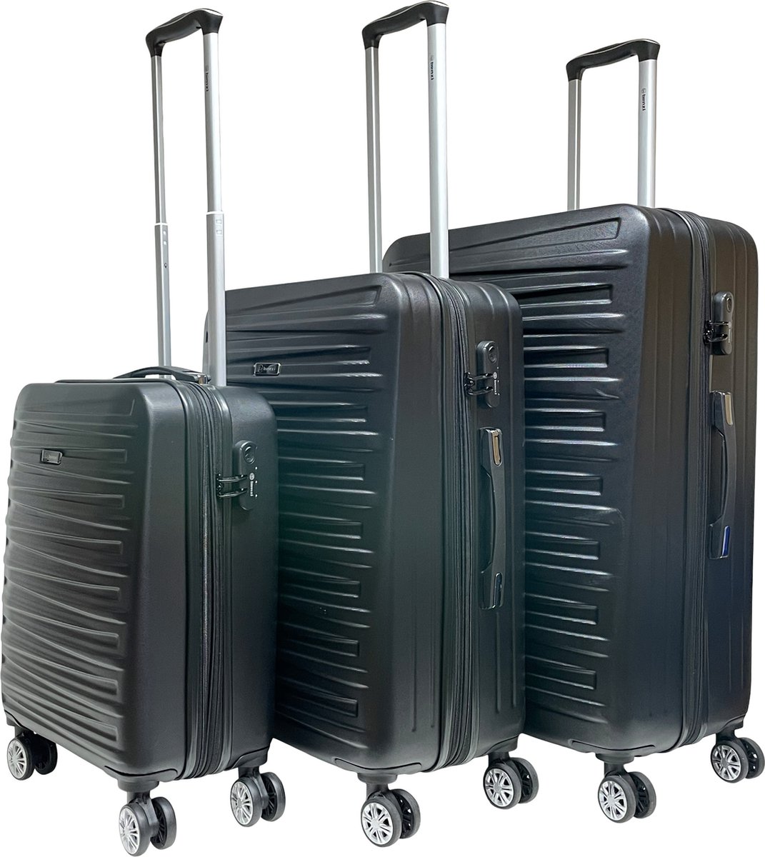 Benzi Leon ABS Kofferset Expandable 3-delig - Black