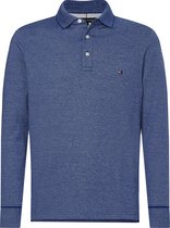 Tommy Hilfiger - Poloshirt Long Sleeve Blauw - Slim-fit - Heren Poloshirt Maat XL