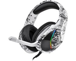 Phreeze™ Pro Game Headset met Microfoon - White Scrawl - Koptelefoon met Draad - RGB Gaming Headset