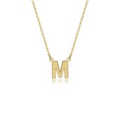 Lettre M Initiale Collier Plaqué Or Argent (925 sterling) Charme Trendy Minimaliste Tendance Couleur Or Dames Fille | Cadeau pour femme