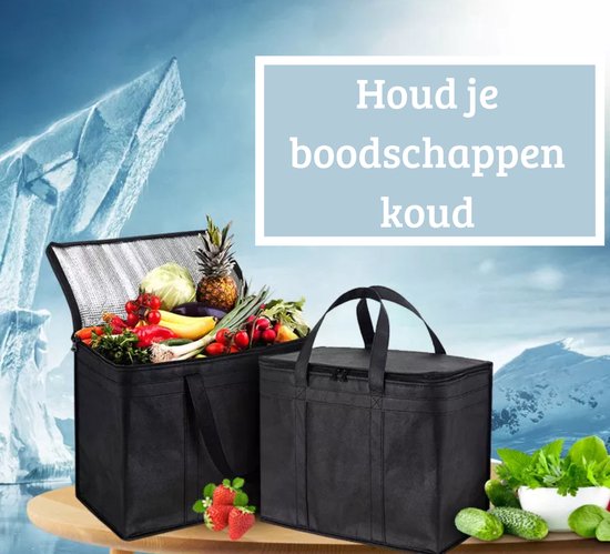 Janse® Koeltassen 2 stuks - Koeltas zwart - Lunchtas zwembad - Koelzak - Eten - Coolerbag - Cooltas - Picknicktas van Janse — afbeelding 4