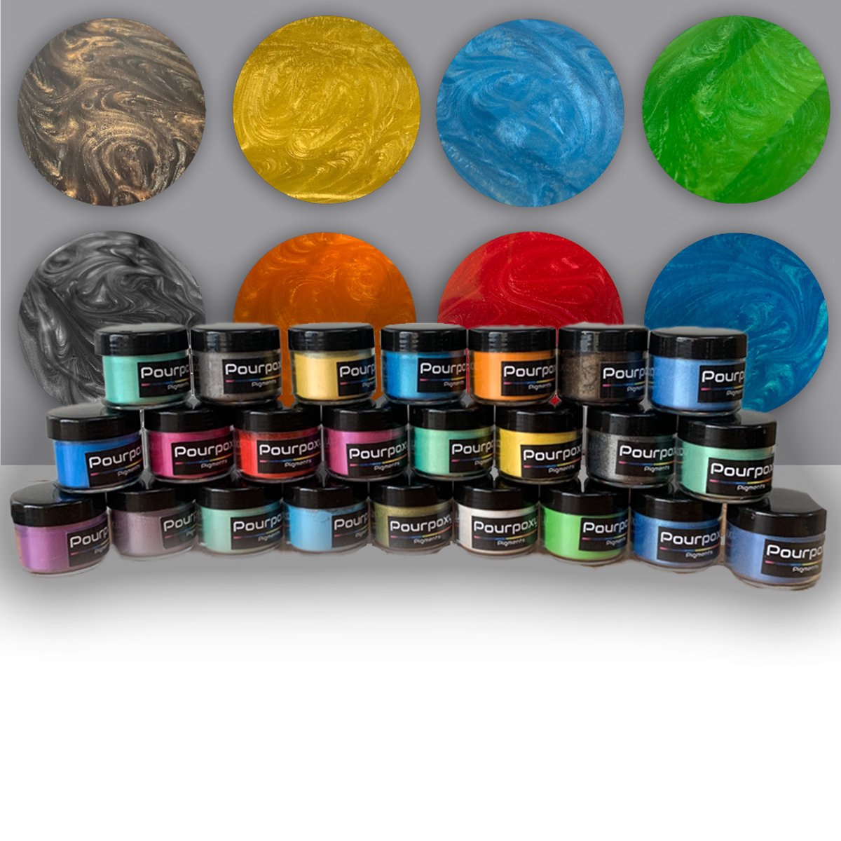 Epoxy pigment set 24 Kleuren | 24 x 10 GRAM | Epoxy | Kleurstof | metallic pigment | pourpoxy | gietmassa | resin art - Pour poxy