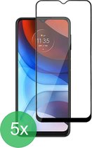 Geschikt Voor: Motorola Moto E7 Full Screenprotector 5x - screen protector - volledige glas - bescherming - beschermglas - ZT Accessoires