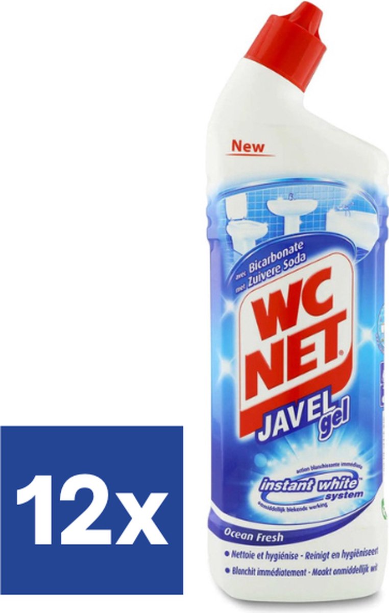 Goedkoopste WC Net Javel Gel Instant White Ocean WC Reiniger Voordeelverpakking) - 12 x 750 ml