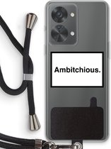 Case Company® - Hoesje met koord geschikt voor OnePlus Nord 2T hoesje met Koord - Ambitchious - Telefoonhoesje met Zwart Koord - Bescherming aan alle Kanten en Over de Schermrand