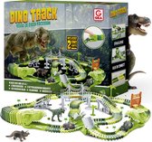 Dino Racebaan met 2 Dinokarts – 192 Delig – Dinosaurus Speelgoed – XL Speelset met gave Attributen
