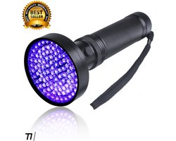 TIKKENS UV Lamp XXL - UV Zaklamp -100 Ultraviolet LED's - Blacklight Zaklamp - Detector Urine, Vals Geld, Overige Vlekken - 395nm