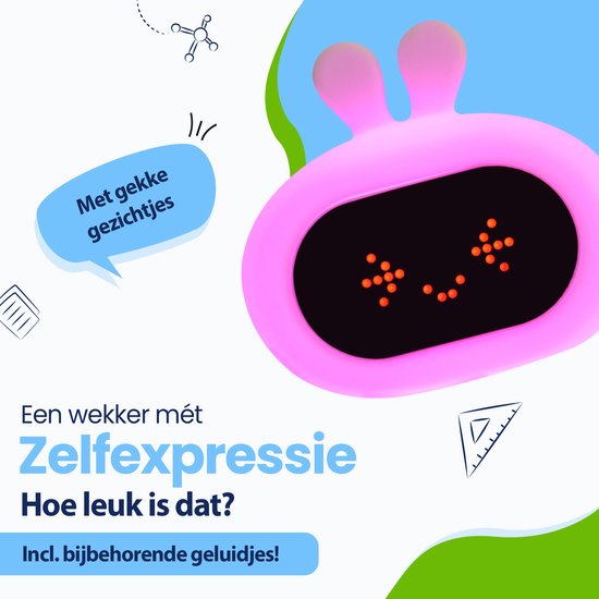 Kadoing Konijn Kinderwekker - Slaaptrainer Kinderen - Digitale Wekker en Wake Up Light
