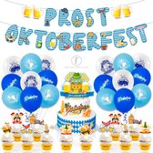 Oktoberfest - Duits bier feest - thema decoratie pakket- lederhosen versiering blauw wit