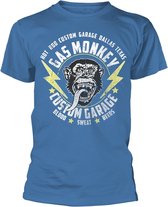 Gas Monkey Garage Heren Tshirt -S- Lightning Bolts Blauw