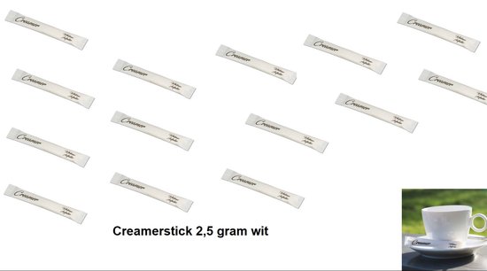 Foto: 1000x creamerstick 2 5 gram wit koffie melk suiker thee melkpoeder suiker zakjes carnaval kantine festival thema feest