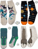 Nature Planet -kindersokken - set van 4 paar toffe sokken (100% Oeko-tex gecertificeerd) maat 35-38