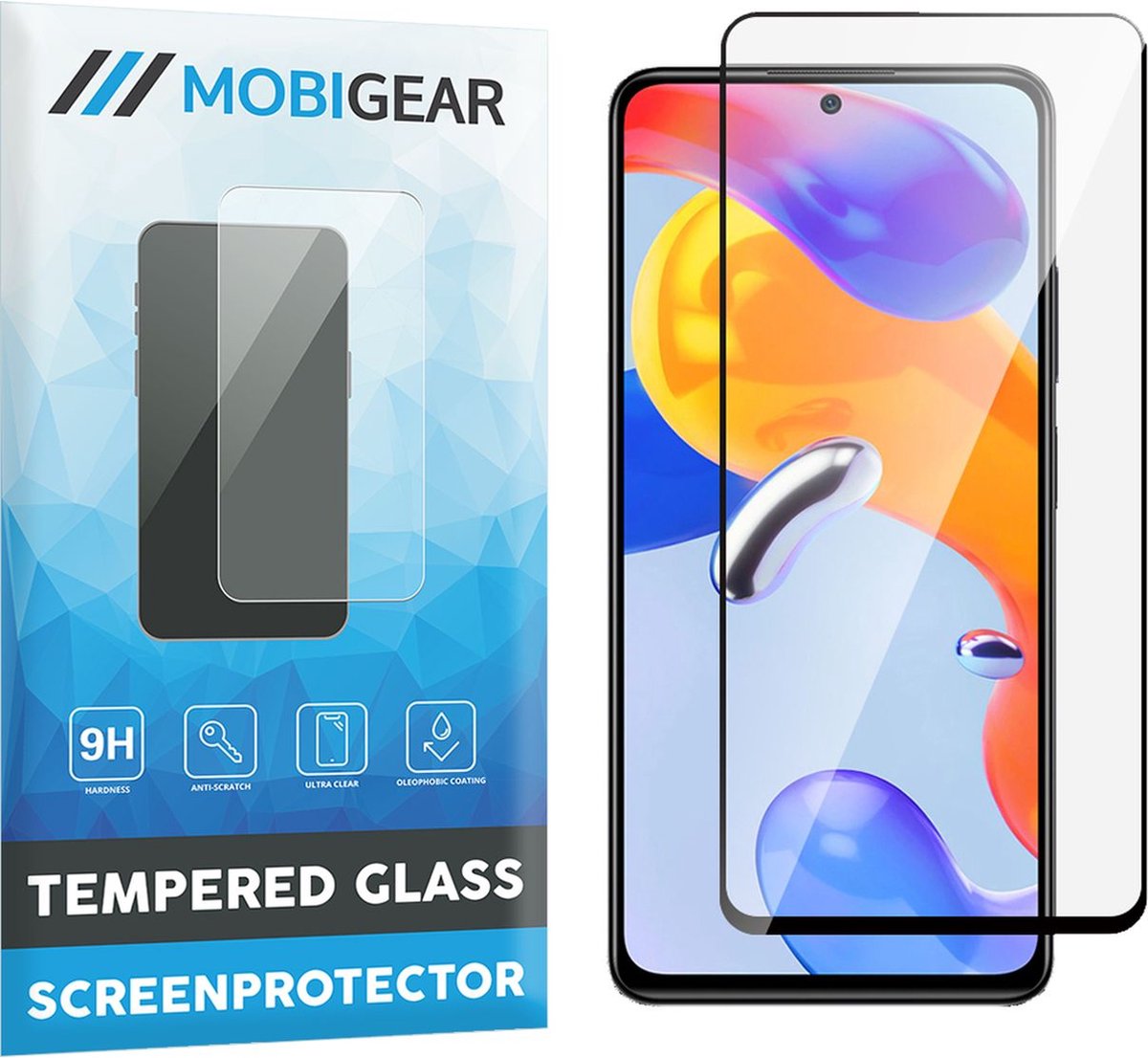 Mobigear Screenprotector geschikt voor Xiaomi Redmi Note 11 Pro 4G Glazen | Mobigear Premium Screenprotector - Case Friendly - Zwart
