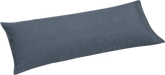 Yumeko kussensloop gewassen linnen earth blauw 40x80 - Biologisch & ecologisch - 1 stuk