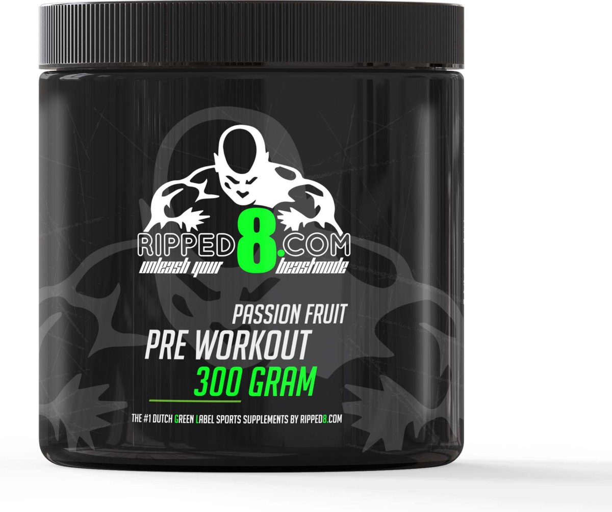Ripped8 Pre Workout Passion Fruit Green Label