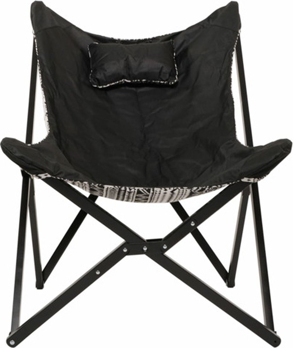 Lesli Living Fauteuil papillon Aztec - 70x81,5x98 cm - Noir et blanc